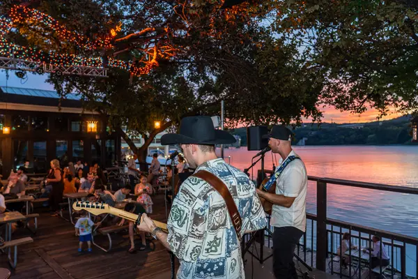 Retro Gringos playing at a waterfront venue